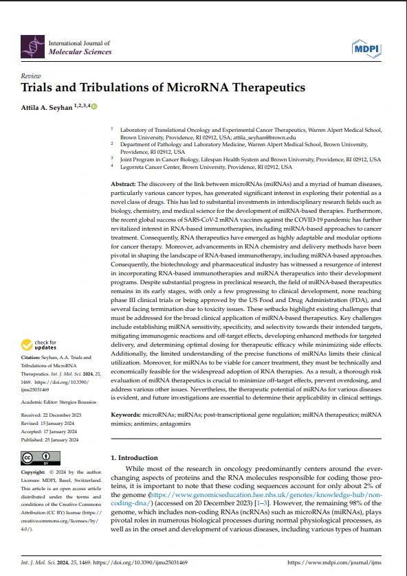 Trials and Tribulations of MicroRNA Therapeutics